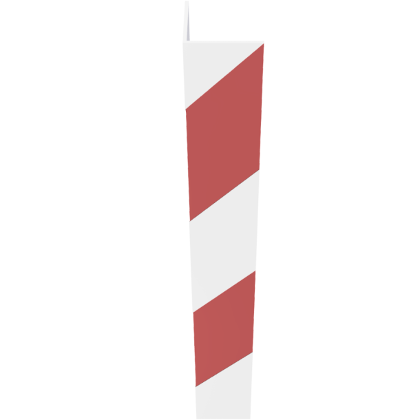 Crash guard angle | made of aluminium plate | indicating left | red / white